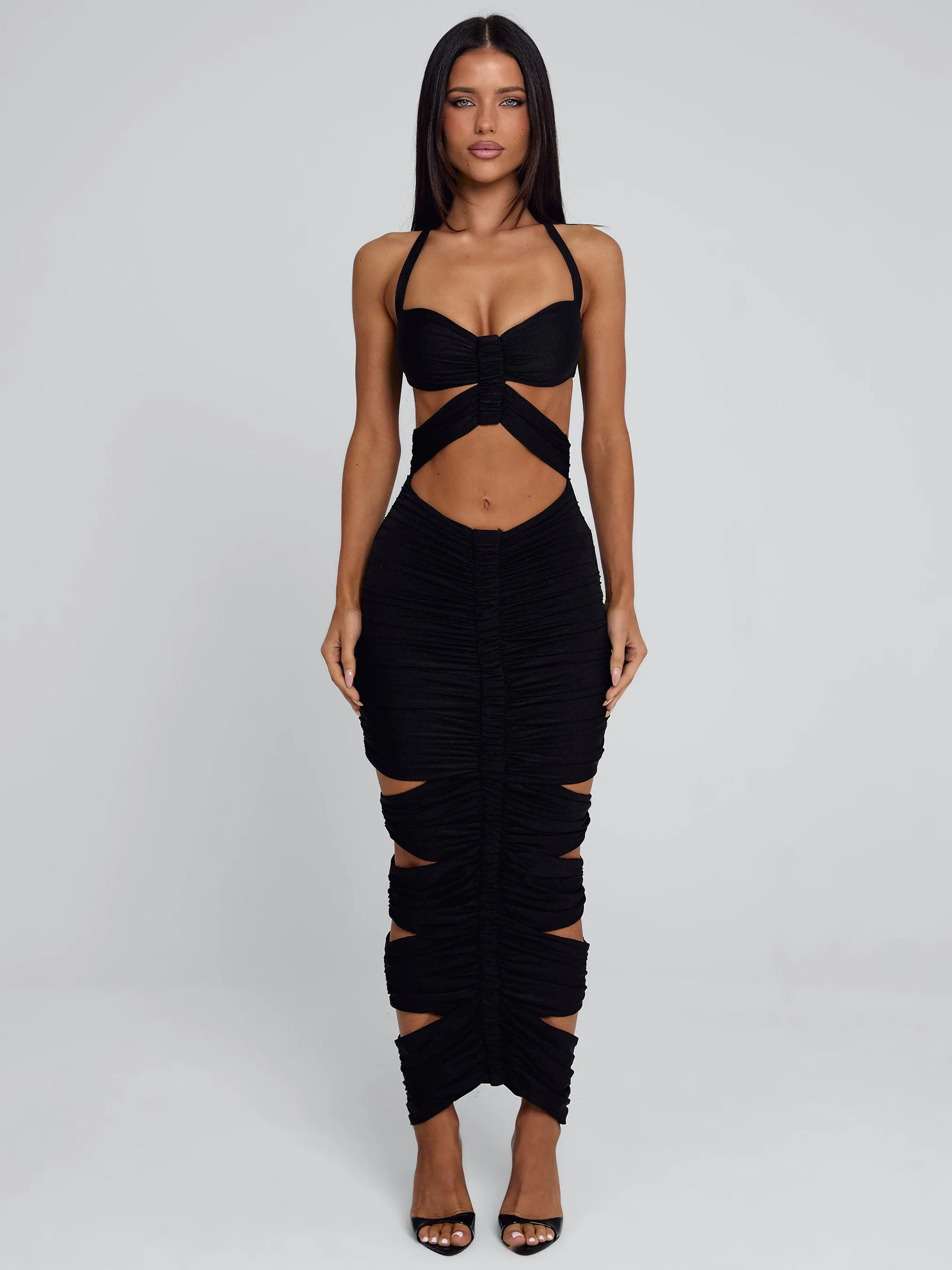 LUCCA MIDI DRESS BLACK sold by Outcast Clothing