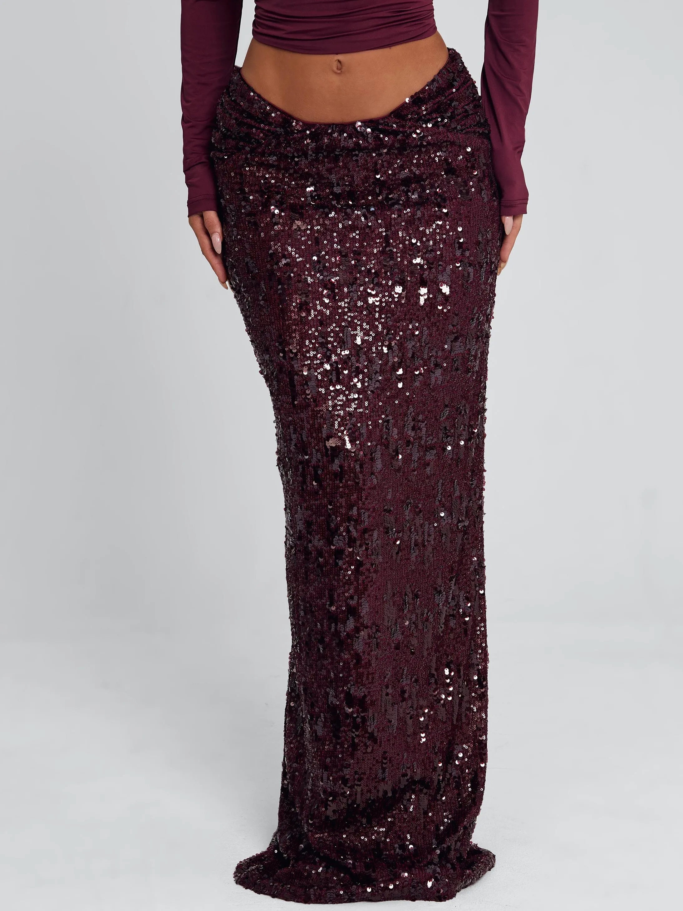 ISLE MAXI SKIRT BURGUNDY sold by Outcast Clothing product image thumbnail 2
