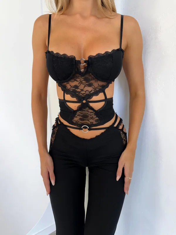 HEATHER TOP BLACK sold by Outcast Clothing