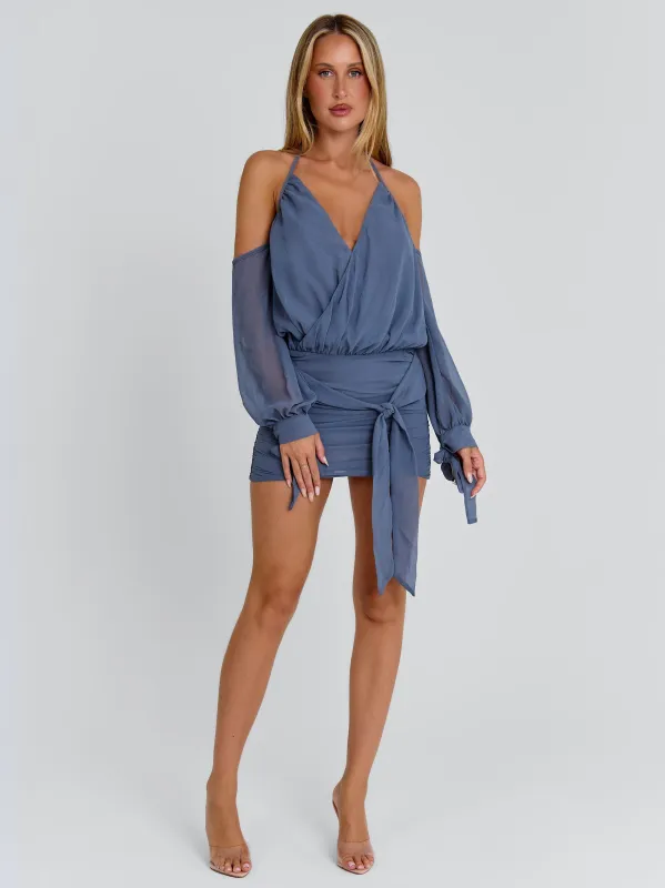 ANNABEL MINI DRESS STEEL sold by Outcast Clothing