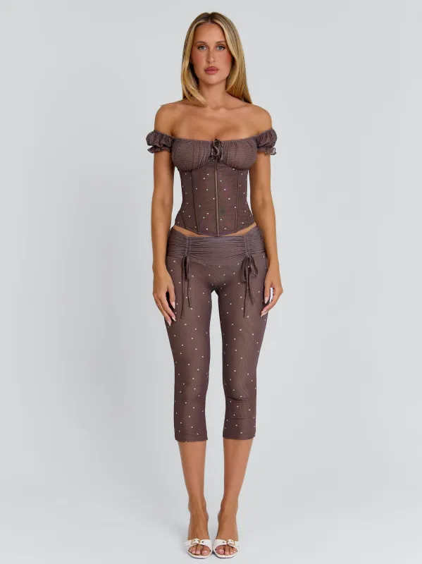 CORALA CAPRI PANTS CHOCOLATE POLKA DOT sold by Outcast Clothing