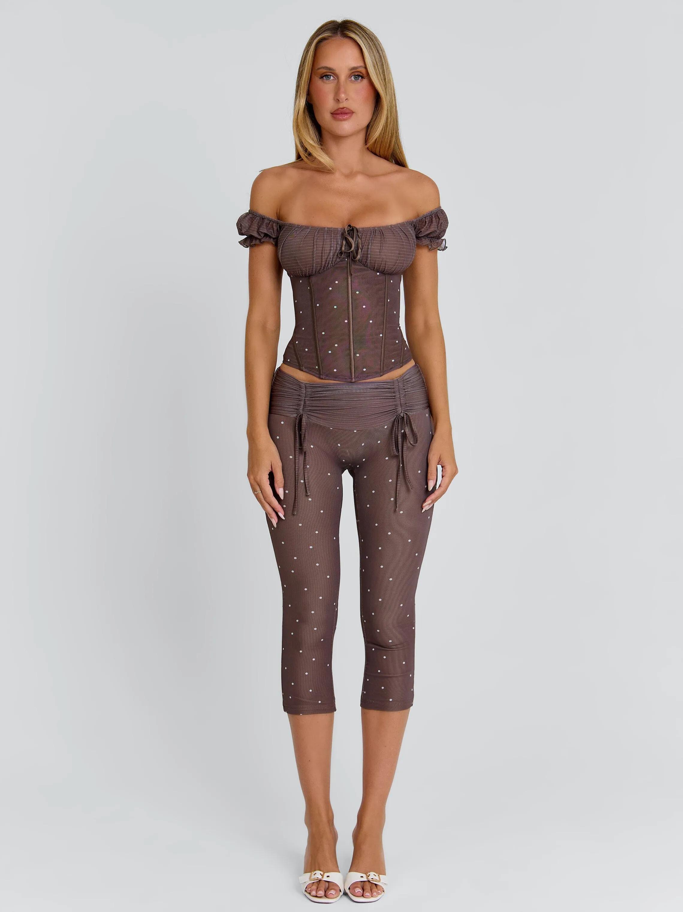 CORALA CORSET TOP CHOCOLATE POLKA DOT sold by Outcast Clothing product image thumbnail 3