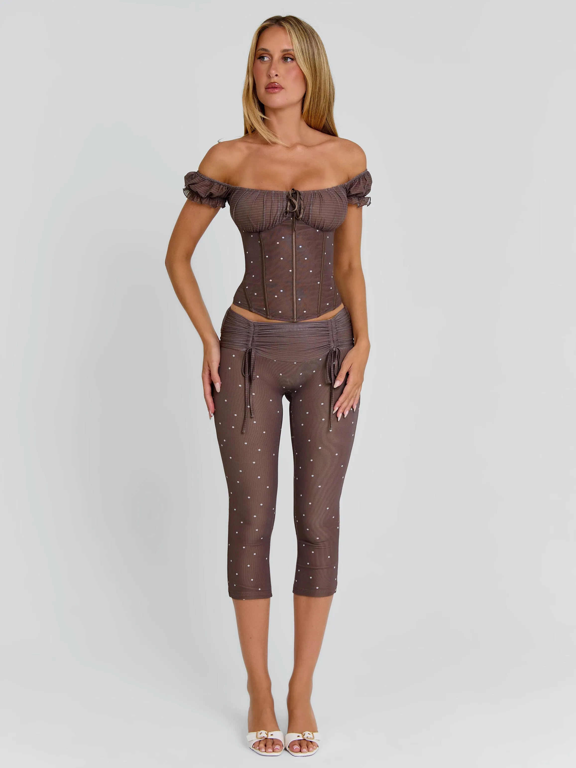 CORALA CORSET TOP CHOCOLATE POLKA DOT sold by Outcast Clothing product image thumbnail 5