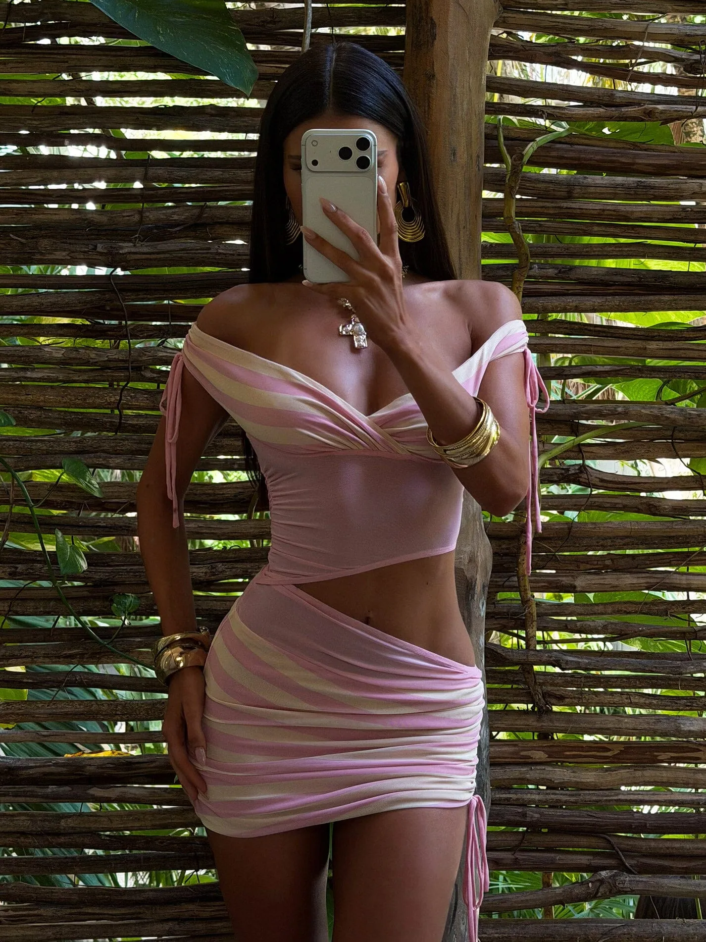 LEONA MINI DRESS PINK STRIPE sold by Outcast Clothing product image thumbnail 2