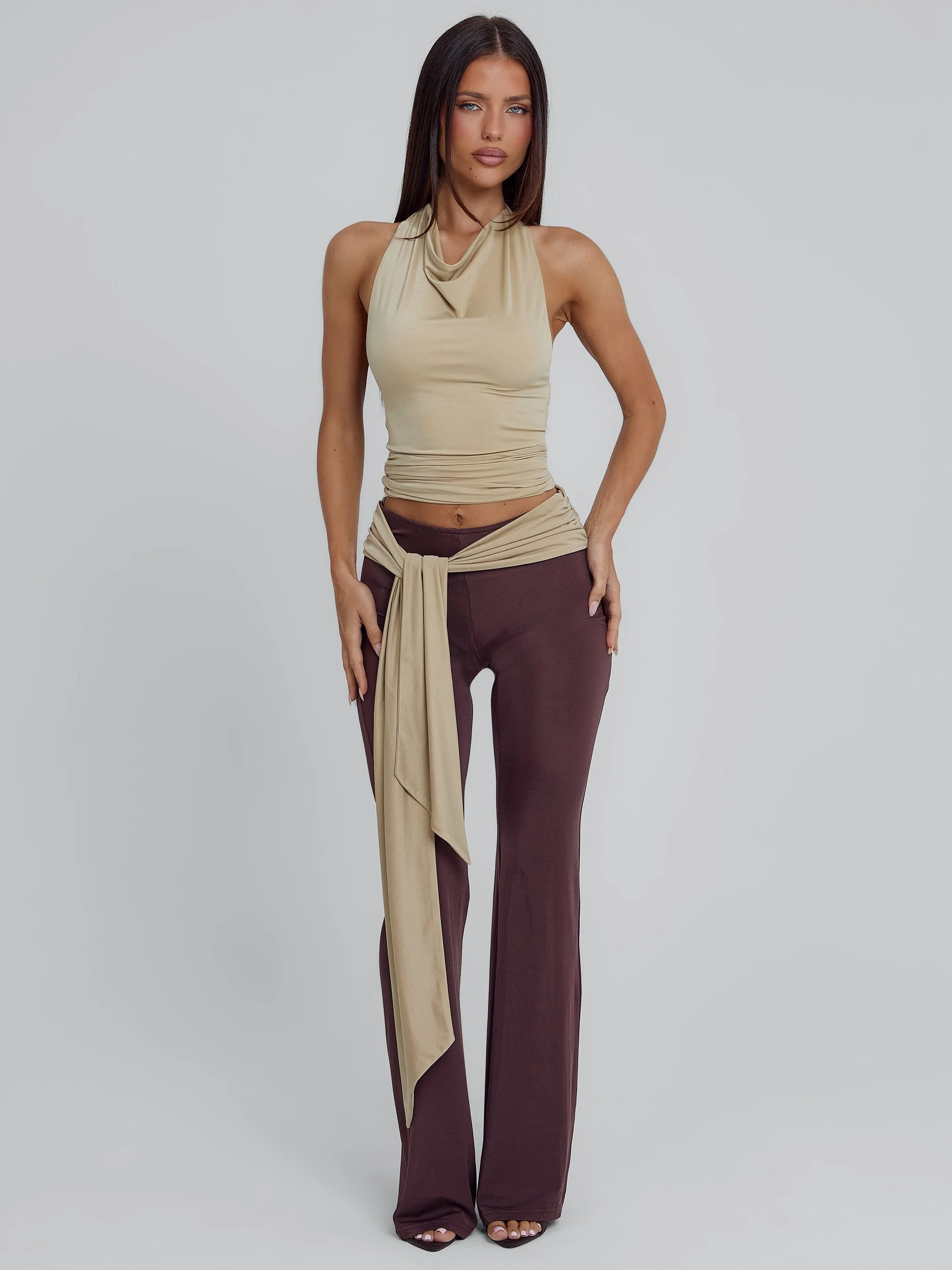 MINNA PANT BROWN TAN sold by Outcast Clothing