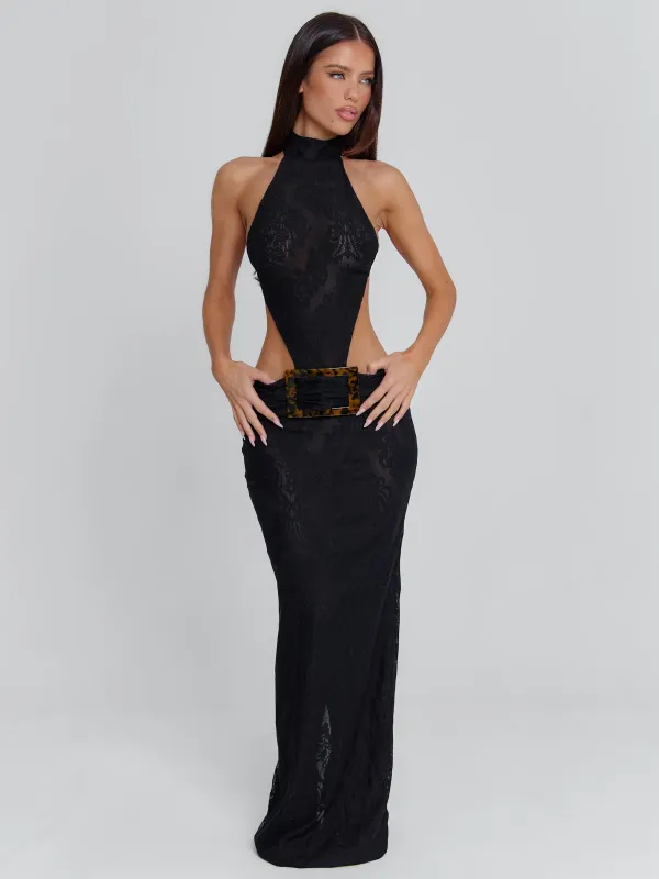 ALBINAE MAXI DRESS BLACK made by Outcast Clothing