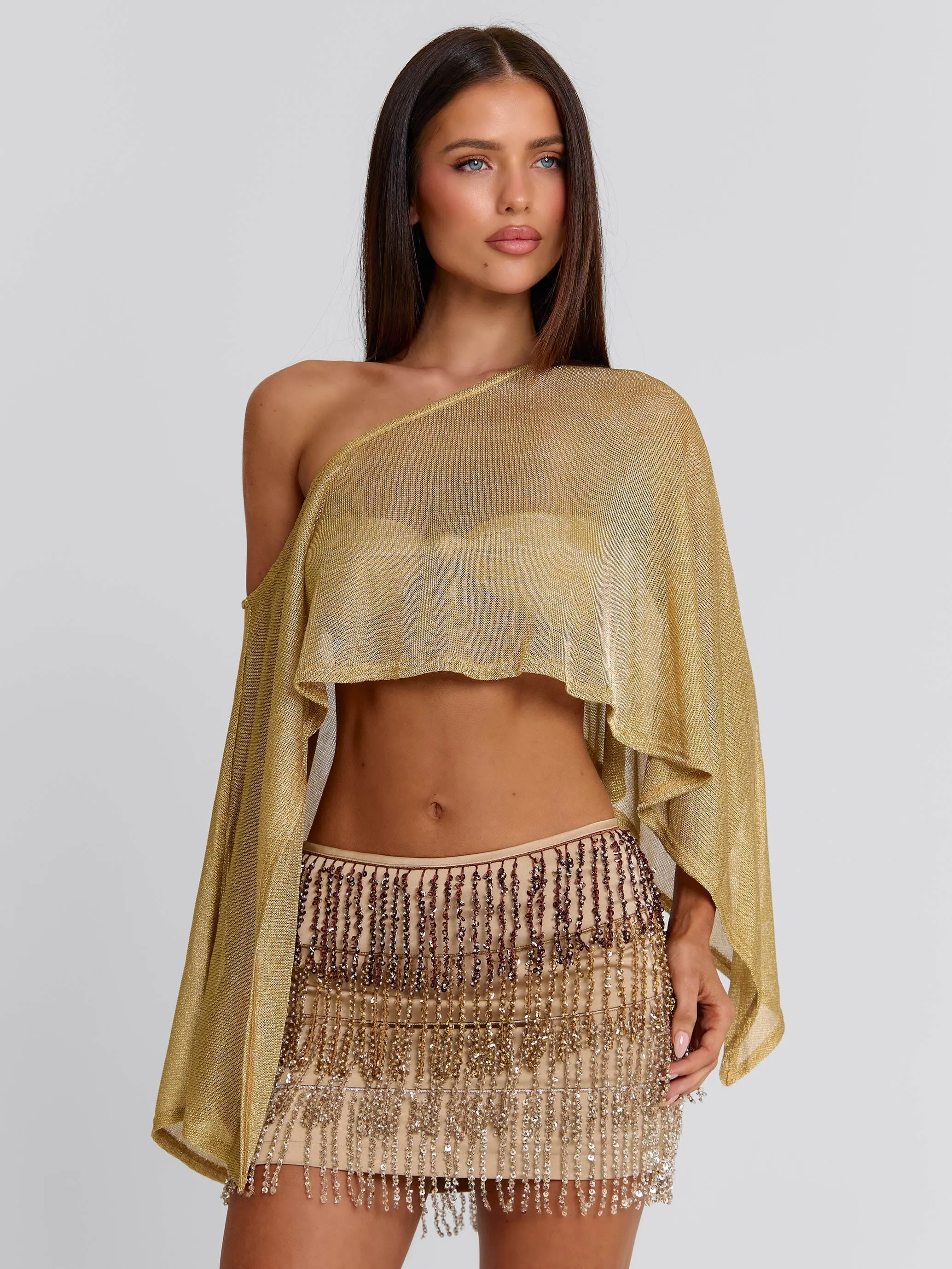 VALINA MINI SKIRT GOLD sold by Outcast Clothing product image thumbnail 3