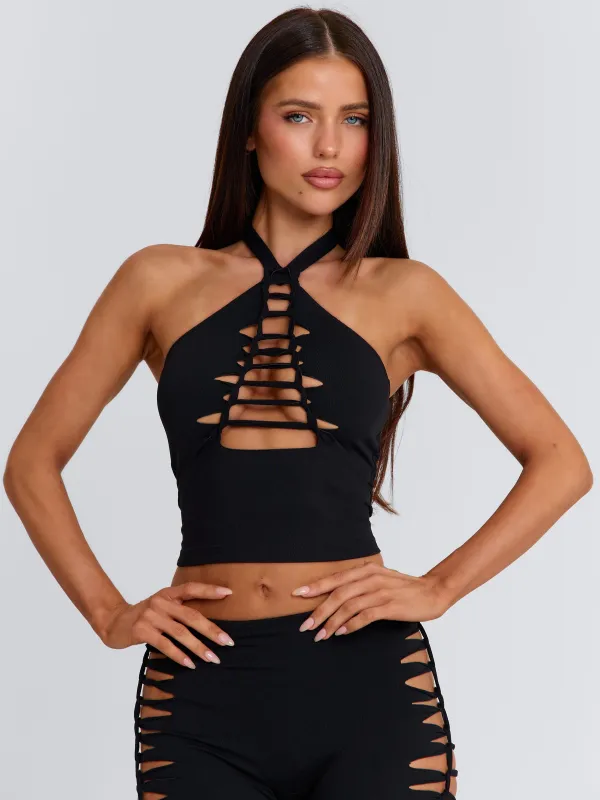 ZHERA TOP BLACK made by Outcast Clothing