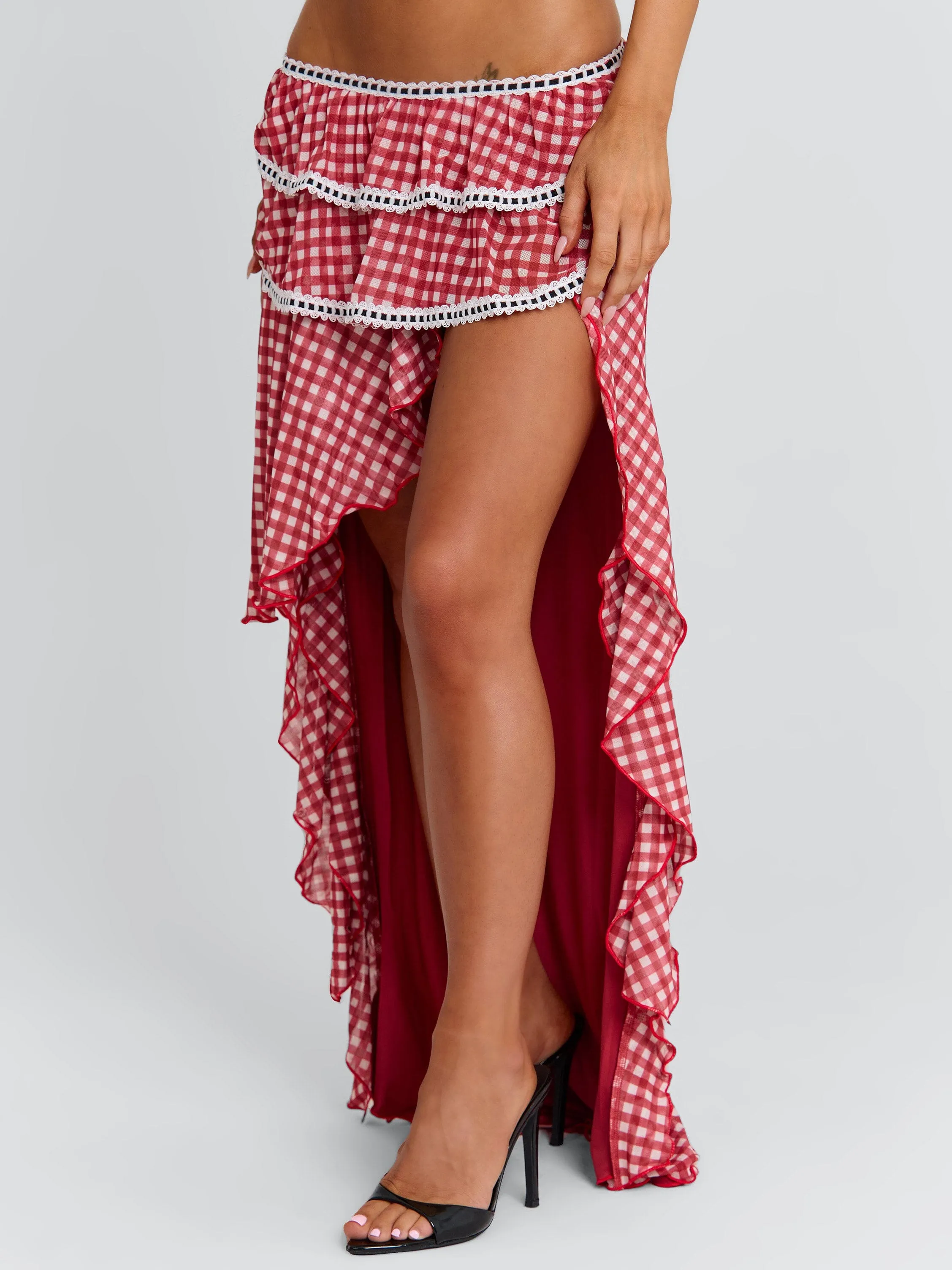 BETTY MAXI SKIRT RED GINGHAM sold by Outcast Clothing product image thumbnail 4