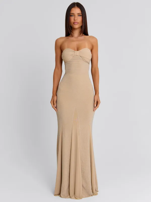 GABRIELE MAXI DRESS GOLD made by Outcast Clothing
