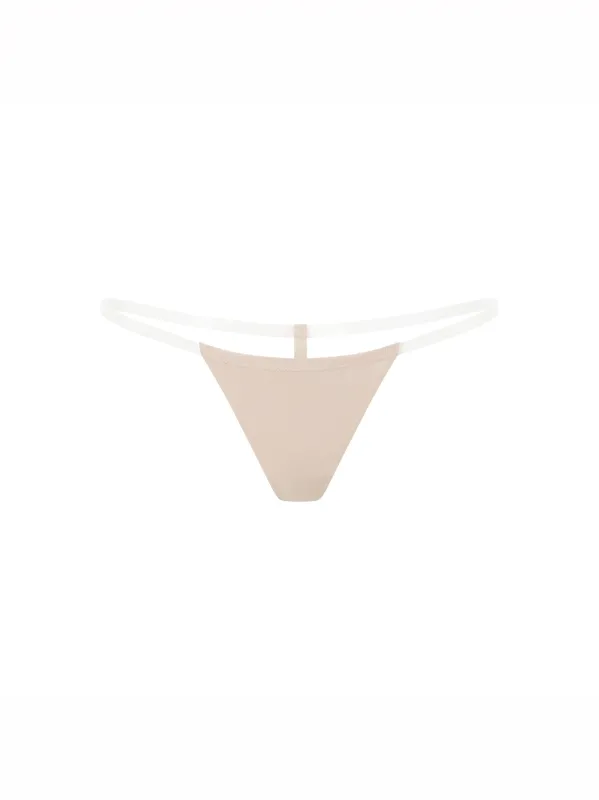 SEAMLESS CLEAR STRAP G-STRING NUDE made by Outcast Clothing