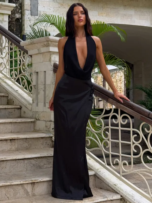 ISHA MAXI DRESS BLACK made by Outcast Clothing