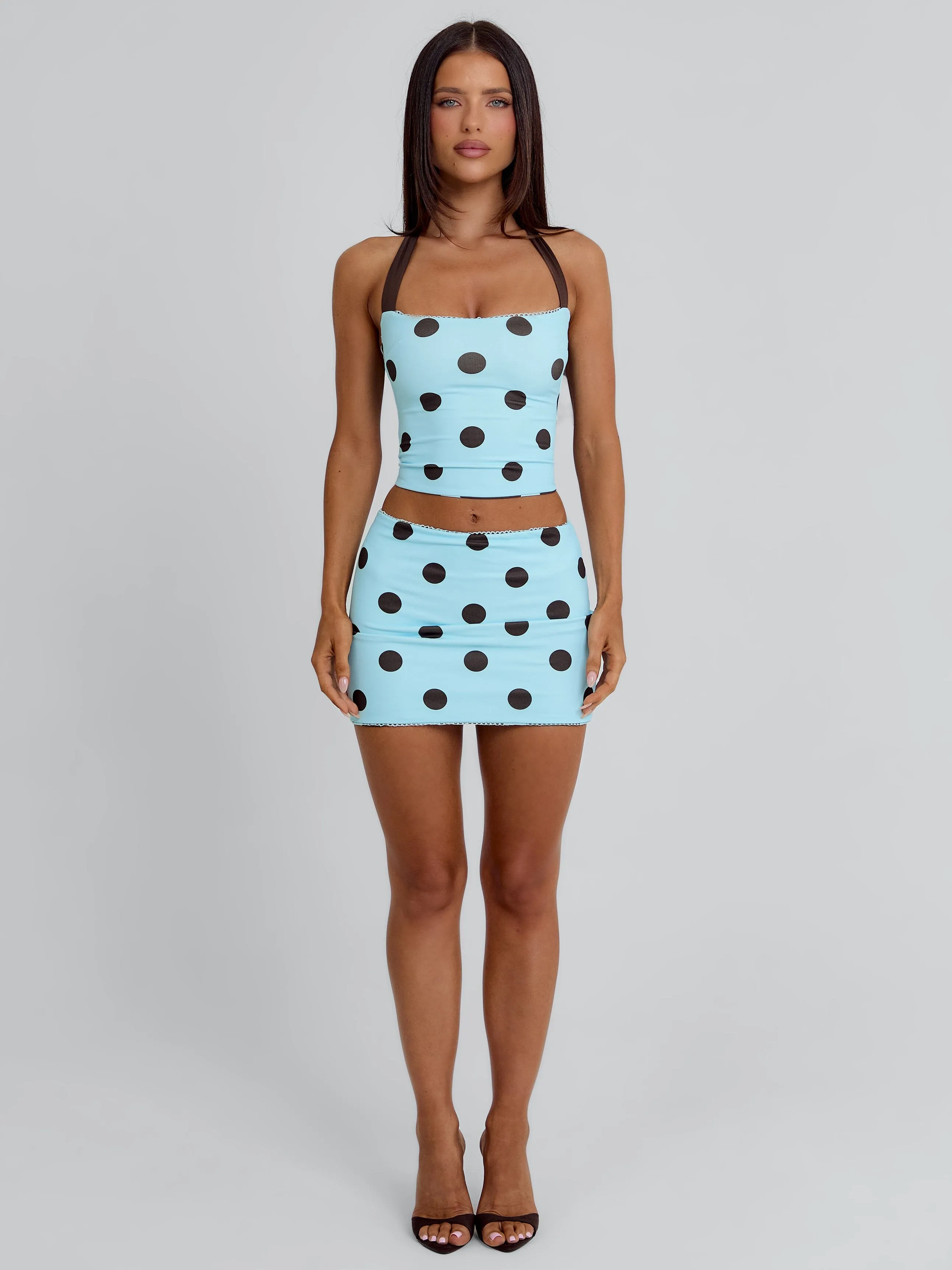 LULA REVERSIBLE TOP BLUE AND CHOCOLATE POLKA DOT sold by Outcast Clothing product image thumbnail 2