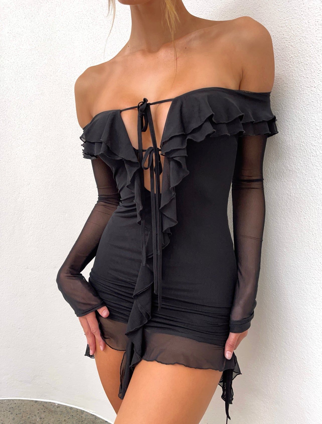 TILLIE MESH MINI DRESS BLACK sold by Outcast Clothing product image thumbnail 4