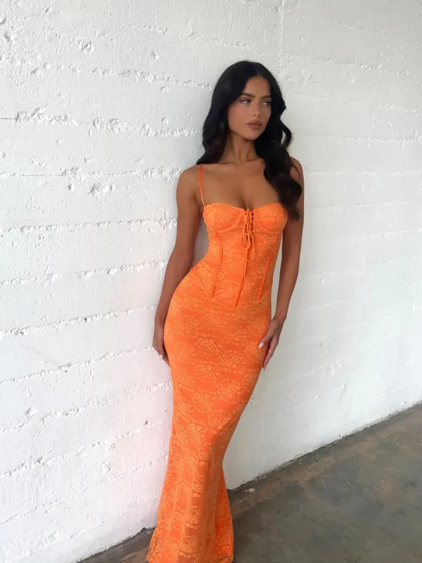 ASHBY MAXI DRESS ORANGE sold by Outcast Clothing