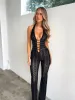 SAWYER JUMPSUIT BLACK BURNOUT sold by Outcast Clothing