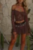 EMERSON MINI SKIRT CHOCOLATE sold by Outcast Clothing