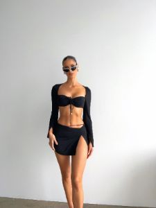 NALA CROP TOP BLACK - OUTCAST EXCLUSIVES sold by Outcast Clothing