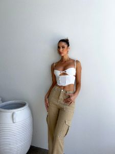 POPPY CROP TOP WHITE - OUTCAST EXCLUSIVES sold by Outcast Clothing