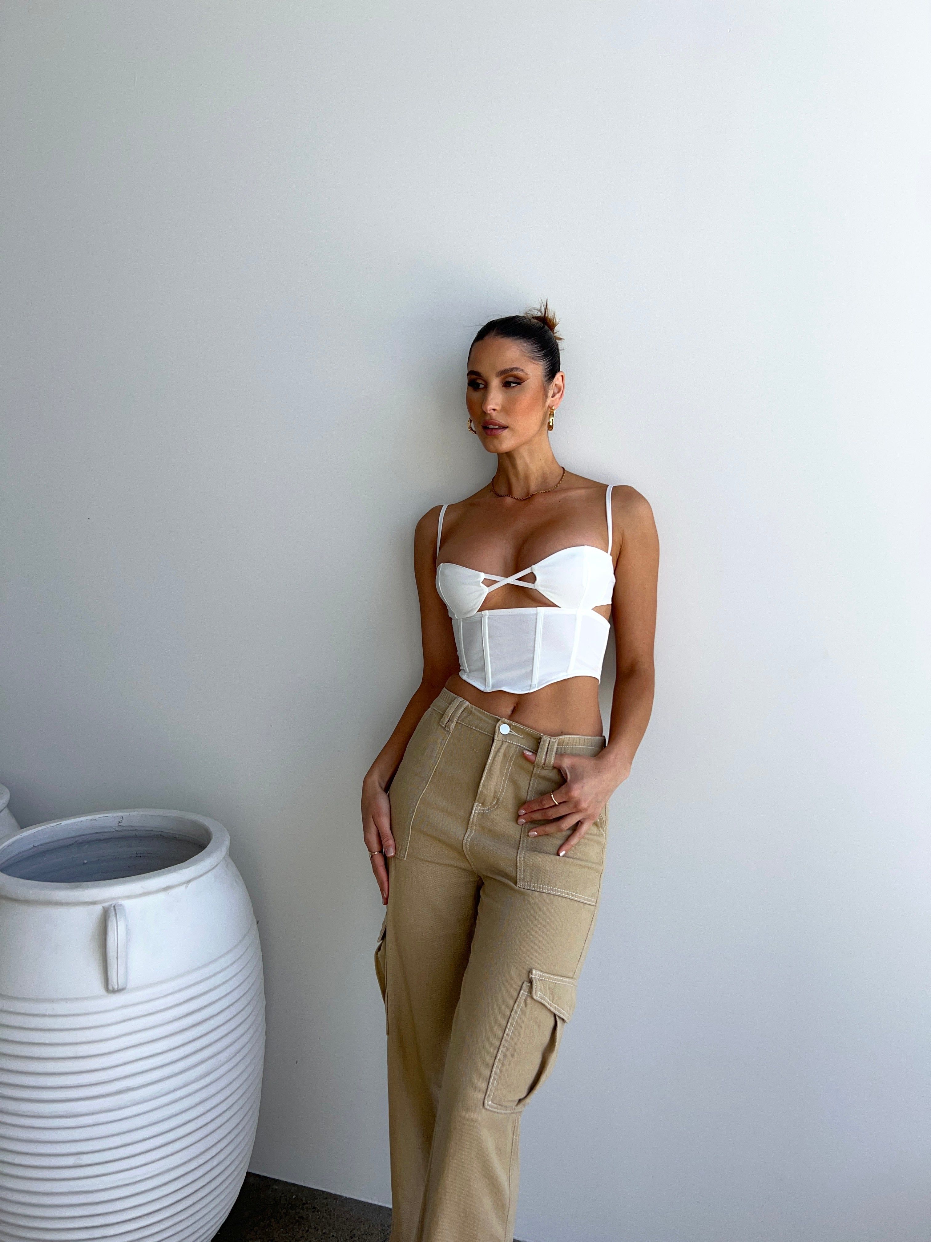 POPPY CROP TOP WHITE - OUTCAST EXCLUSIVES sold by Outcast Clothing product image thumbnail 2