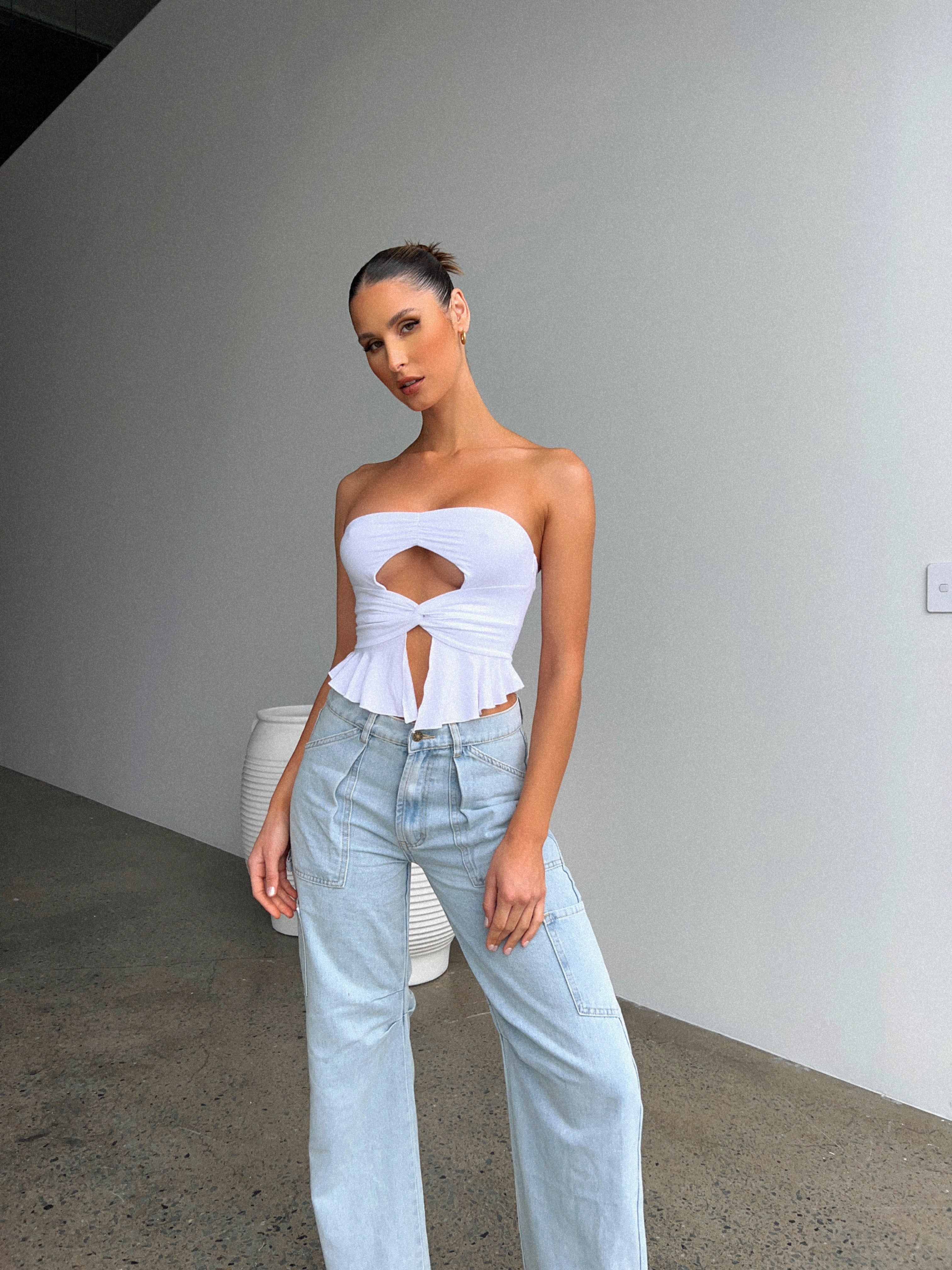 KOKO CROP TOP WHITE - OUTCAST EXCLUSIVES sold by Outcast Clothing product image thumbnail 2