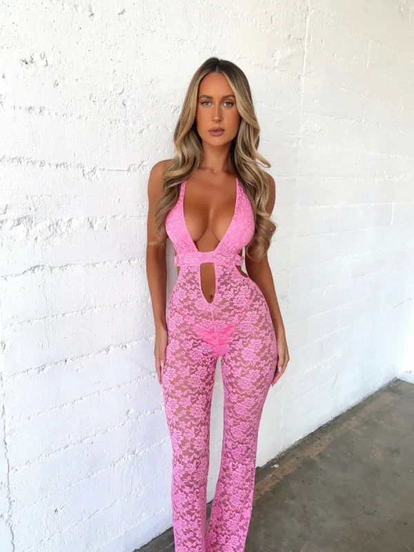 SUEDE JUMPSUIT PINK sold by Outcast Clothing