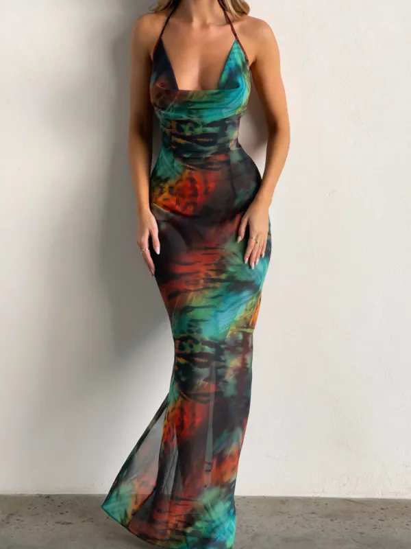 ABELLA MAXI DRESS MOODY LEOPARD sold by Outcast Clothing