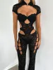 AMALIE JUMPSUIT BLACK sold by Outcast Clothing