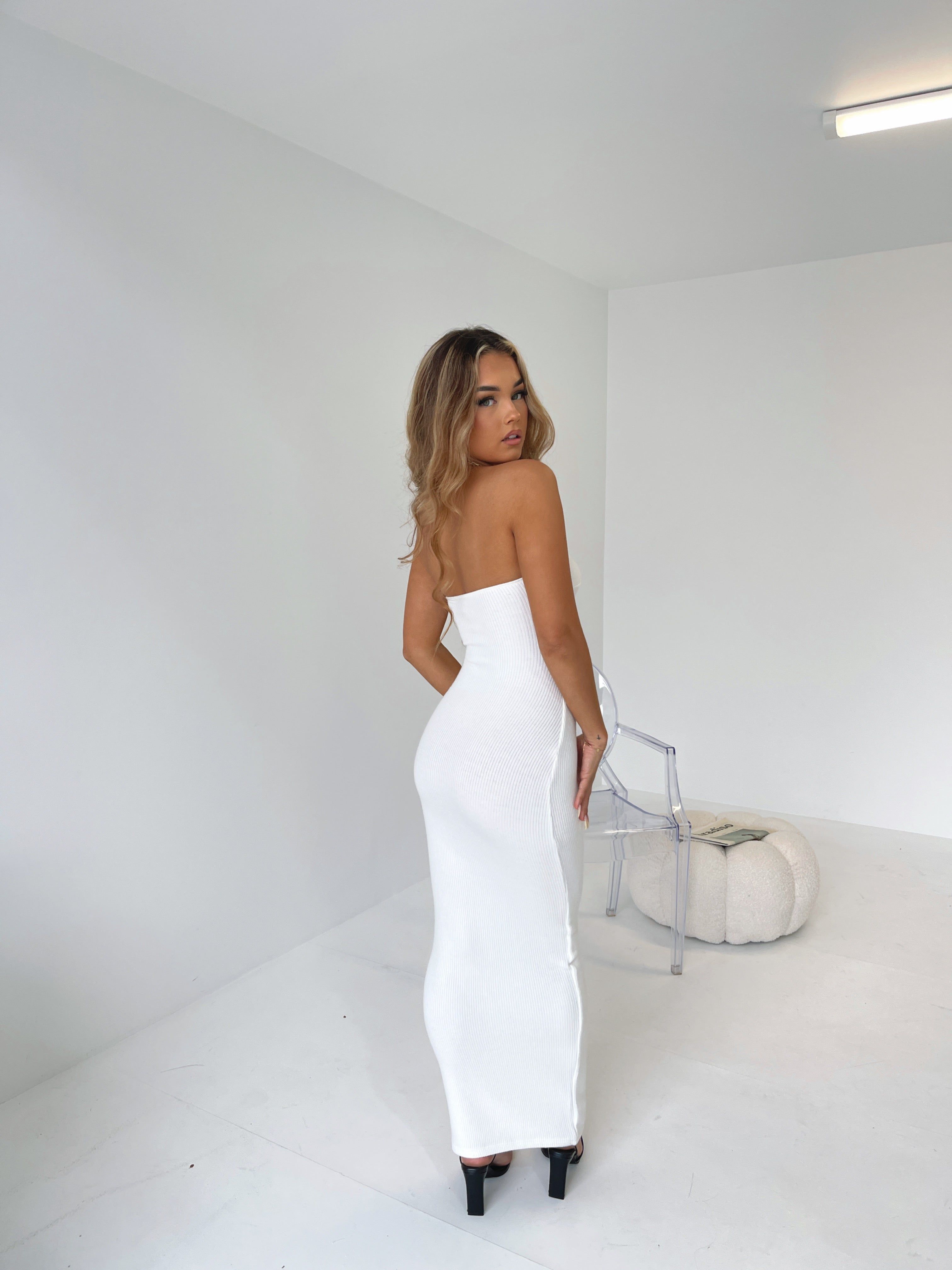 JOSLYN KNIT MAXI DRESS WHITE - OUTCAST EXCLUSIVES sold by Outcast Clothing product image thumbnail 3