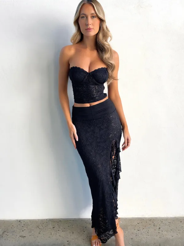 ROZIE MAXI SKIRT BLACK sold by Outcast Clothing