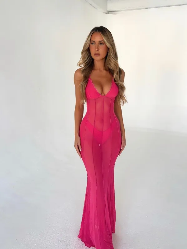 ANNABELLE MAXI DRESS HOT PINK sold by Outcast Clothing