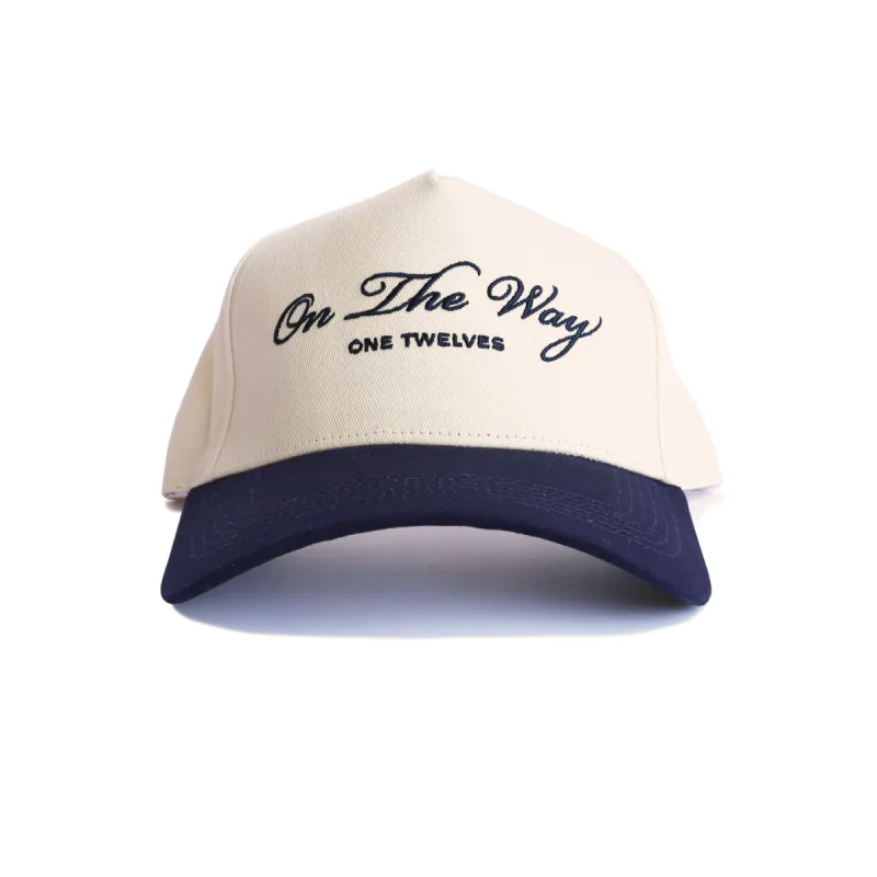 Navy "On The Way” Canvas Trucker Hat sold by One Twelves