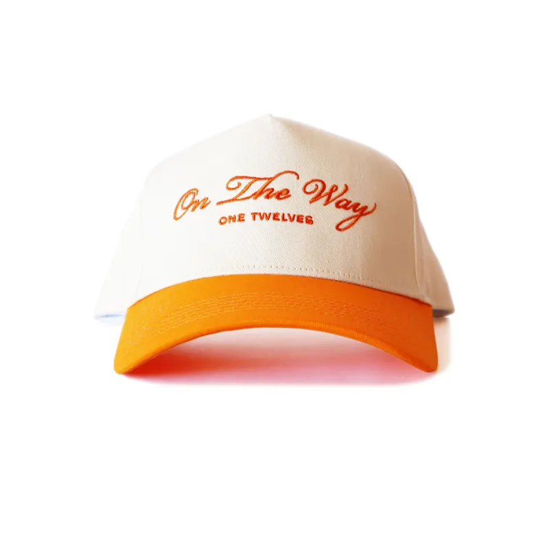 Tangerine Orange “On The Way” Canvas Trucker Hat sold by One Twelves