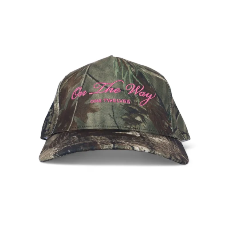 Hot Pink “On The Way” Camo Trucker Hat sold by One Twelves