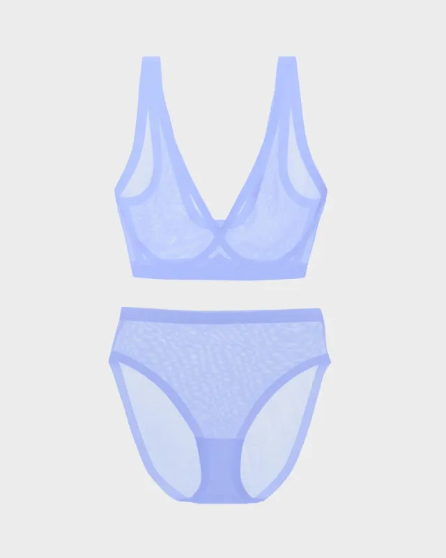 Jacaranda High Cut Sheer Bra Set sold by EBY