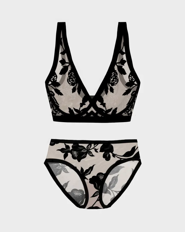 Madam Noir Sheer Bra Set sold by EBY