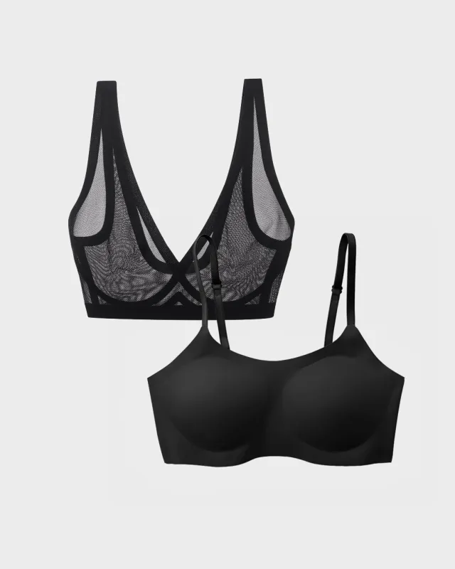 Bralette Bundle Black Sheer and Black sold by EBY