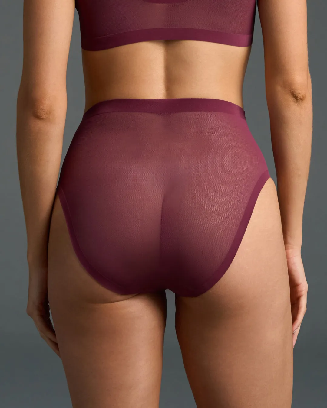 Grape Wine Mesh High Cut High Waisted sold by EBY product image thumbnail 3