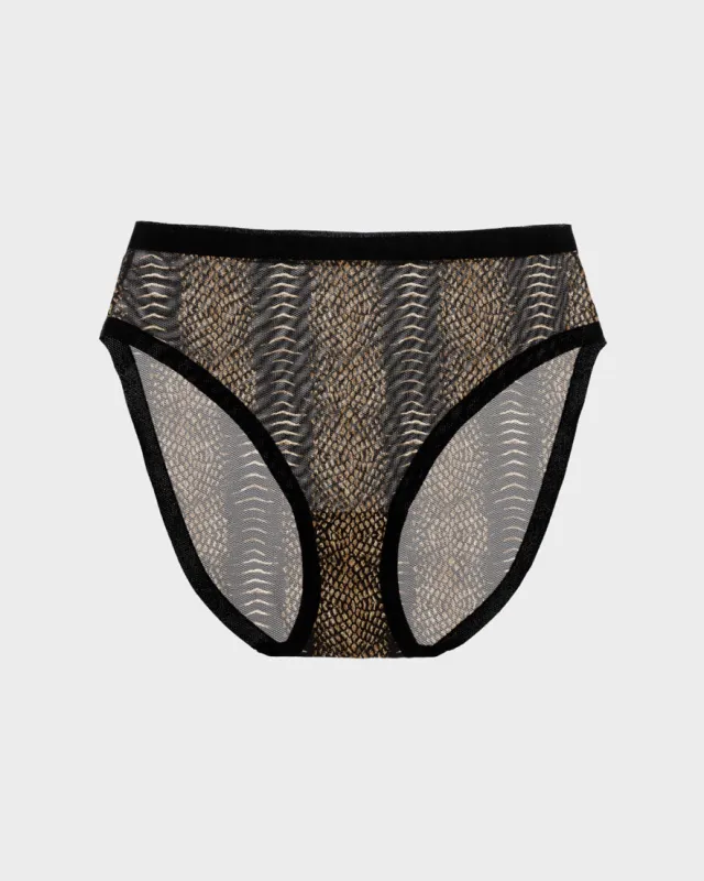 Reptile Stripe Mesh High Cut High Waisted made by EBY