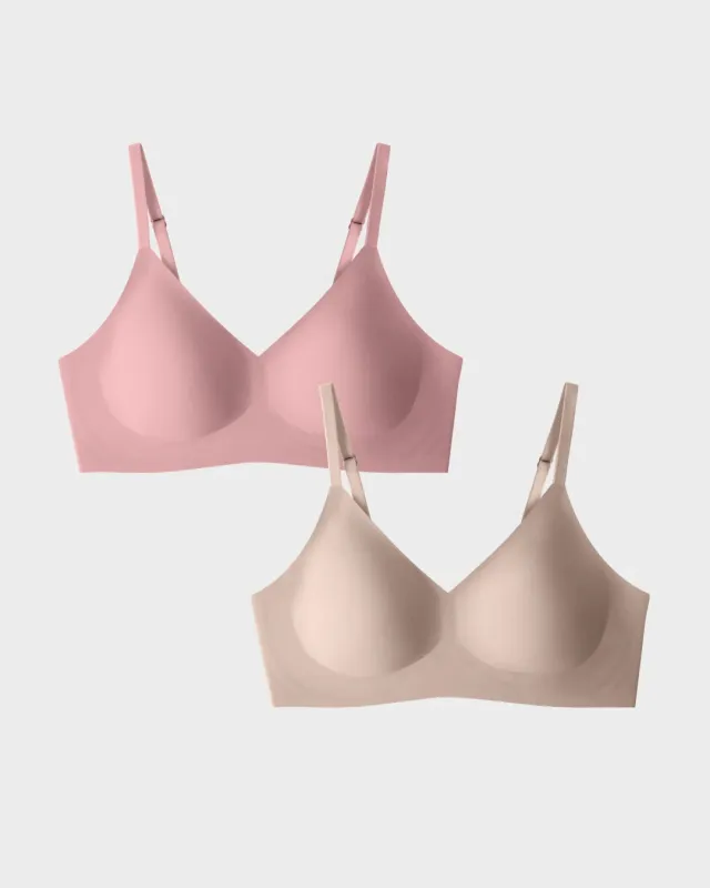 Brandied Apricot and Nude Relief Bra Bundle made by EBY