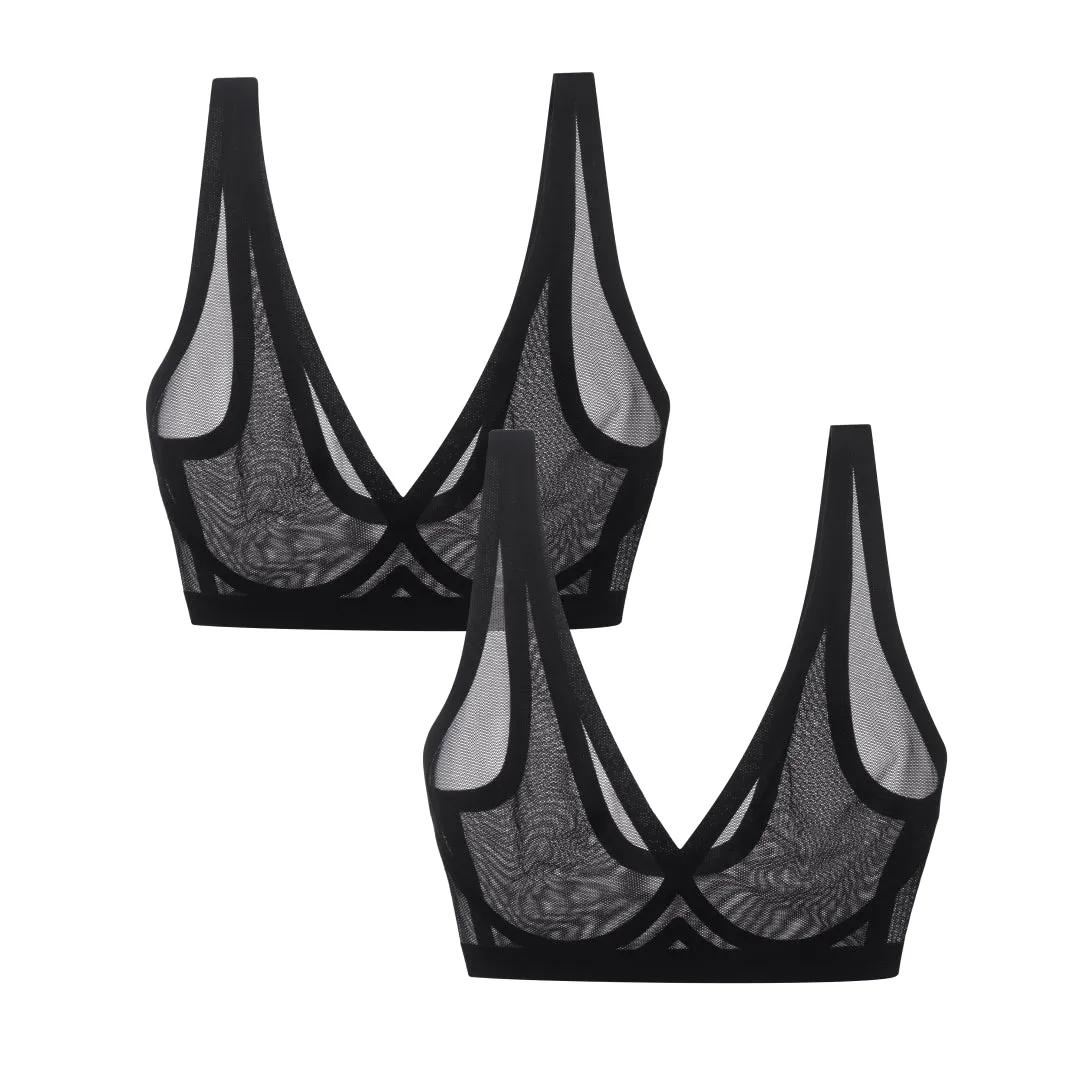 Black Sheer Bralette Duo sold by EBY product image thumbnail 4