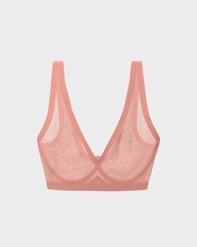 Dusty Rose Sheer Bralette made by EBY