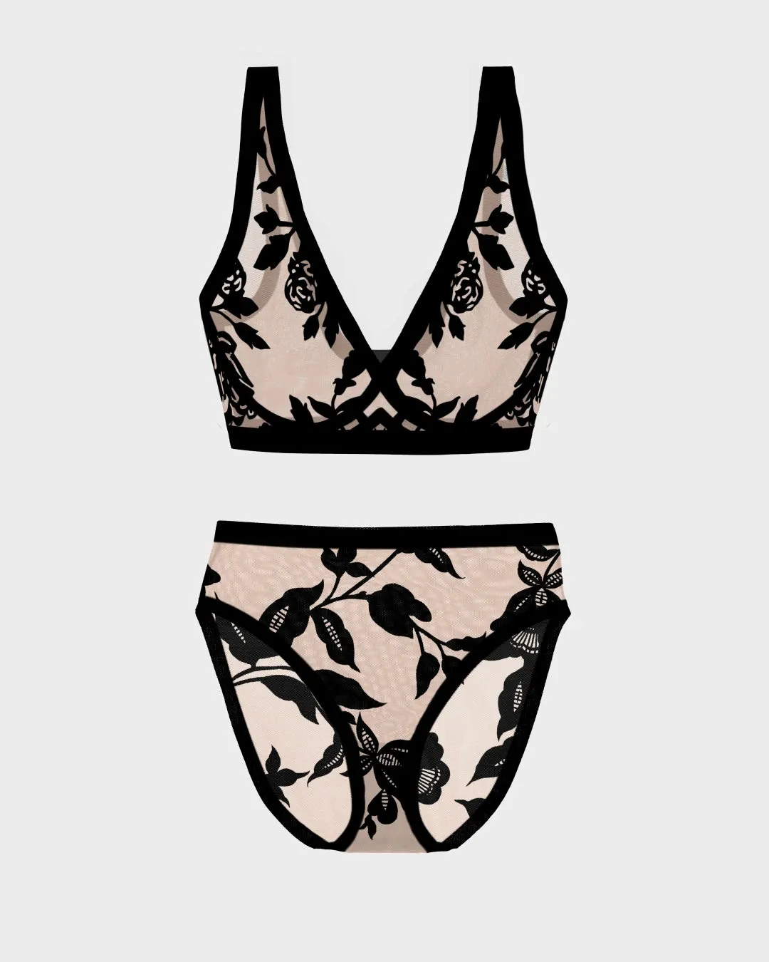 Madam Oh La La Sheer Bralette and High-Cut Set sold by EBY