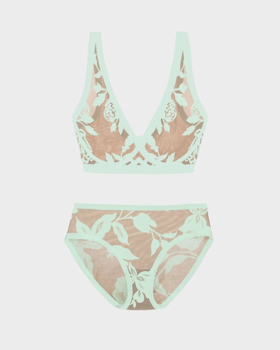 Madam Muse Sheer Bralette and Brief Set sold by EBY