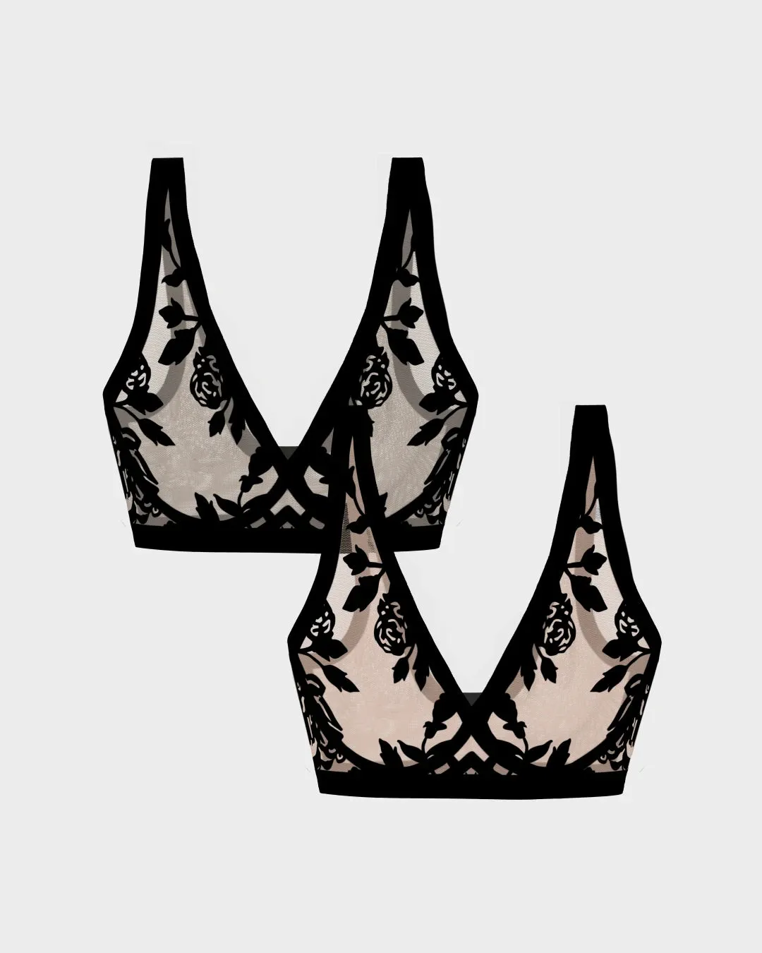 Madam Noir and Madam Oh La La Sheer Bralette Duo sold by EBY