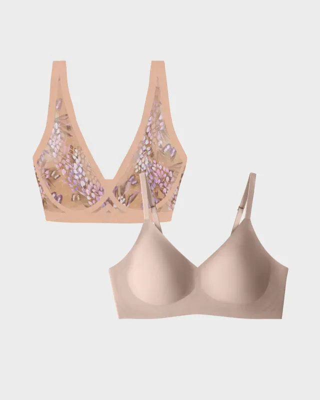 Parisian Sheer Bralette and Nude Relief Bra Bundle made by EBY