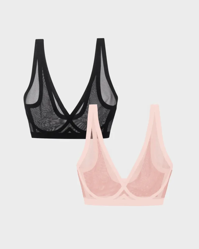 Murex Shell and Black Sheer Bralette Bundle made by EBY