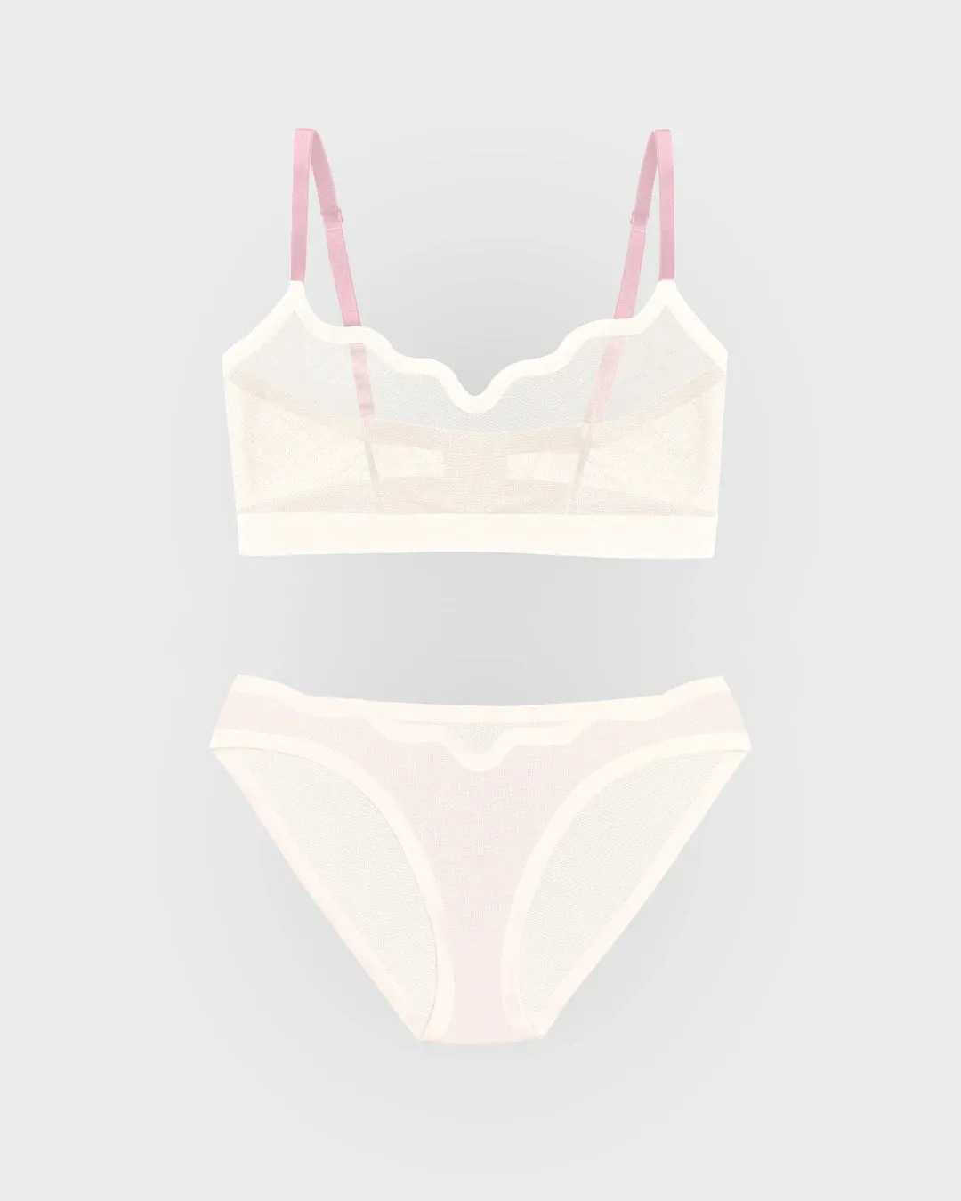 Lucy Bra Marshmallow and Sheer Bikini Marshmallow sold by EBY