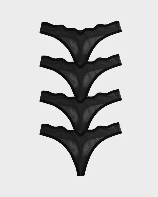 Black Truffle Lucy Thong 4-Pack made by EBY