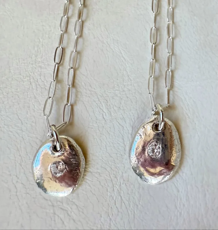 Silver Pendant with Paperclip chain sold by Late Sunday Afternoon